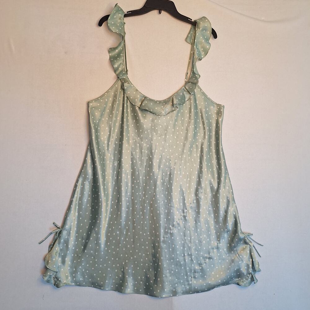 Vtg Morgan Taylor Intimates Babydoll Nightie Fits Sz XL-1X Mint Polka Dot Silky